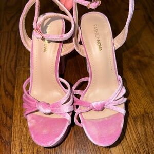 Fashion Nova Strappy Velvet Heels